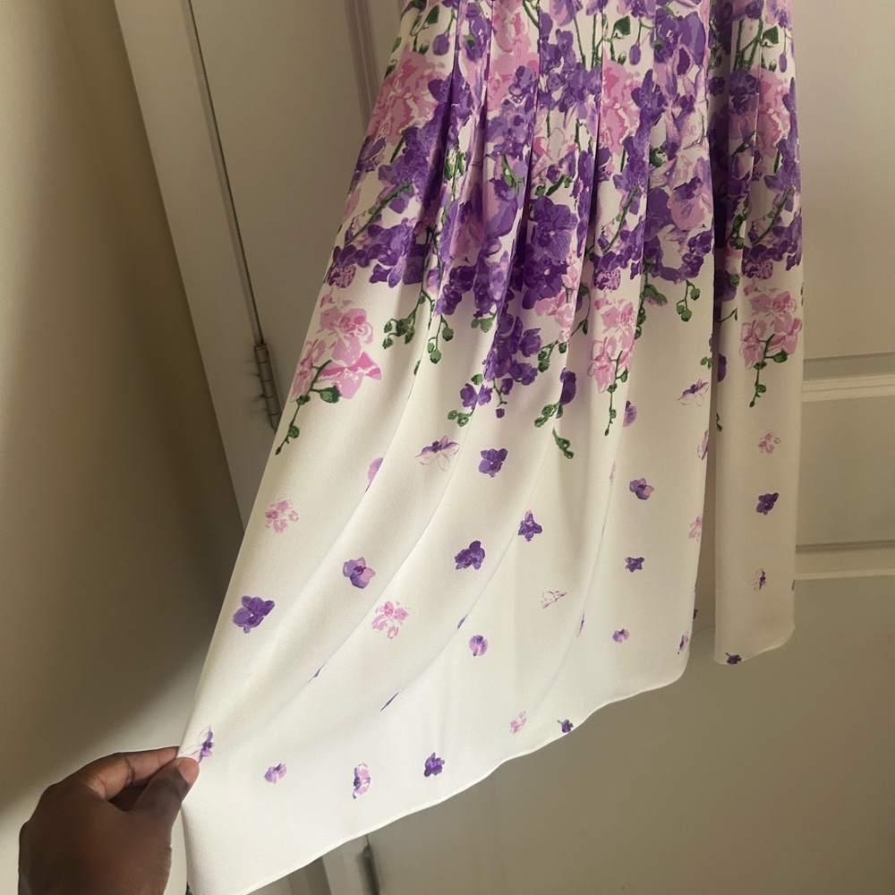 Adrianna Papell Purple Floral Dress - Picture 5 of 10